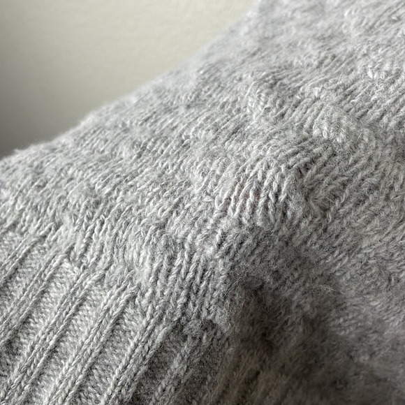 Talula Nubby Textured Popcorn Knit Open Front Shawl Cardigan Sweater Gray Sz XS - Picture 10 of 10